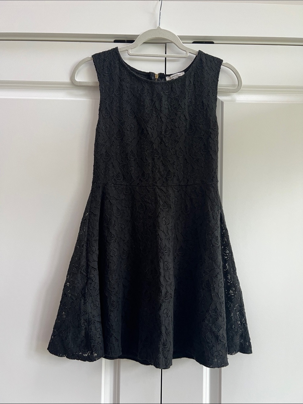 Classic Black Lace Mini Dress - Sleeveless Skater Style